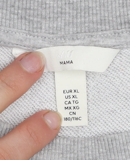 H&M Mama Women's Grey XL Pullover Sweatshirt - Soft Cotton Blend