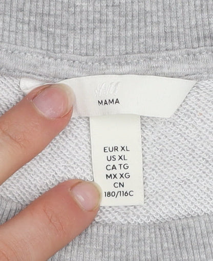 H&M Mama Women's Grey XL Pullover Sweatshirt - Soft Cotton Blend