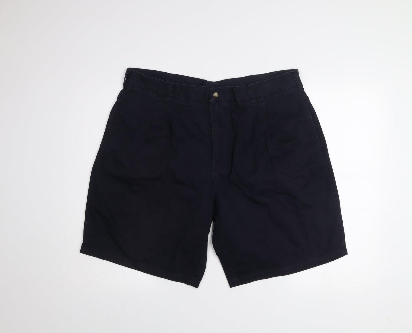 St. Bernard Men's Blue Chino Shorts Size 40 Regular Fit Casual Cotton