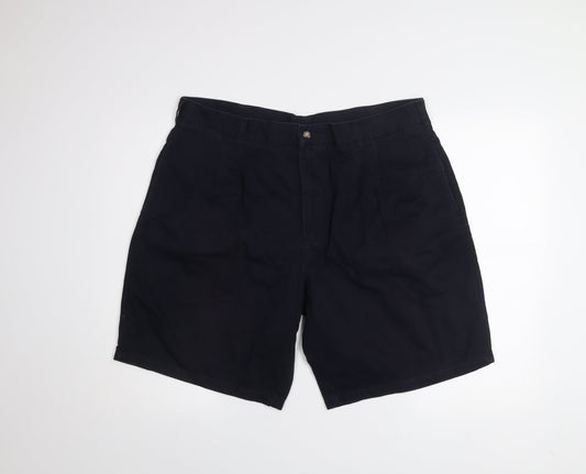 St. Bernard Men's Blue Chino Shorts Size 40 Regular Fit Casual Cotton