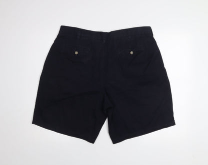 St. Bernard Men's Blue Chino Shorts Size 40 Regular Fit Casual Cotton