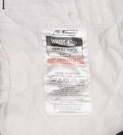 St. Bernard Men's Blue Chino Shorts Size 40 Regular Fit Casual Cotton