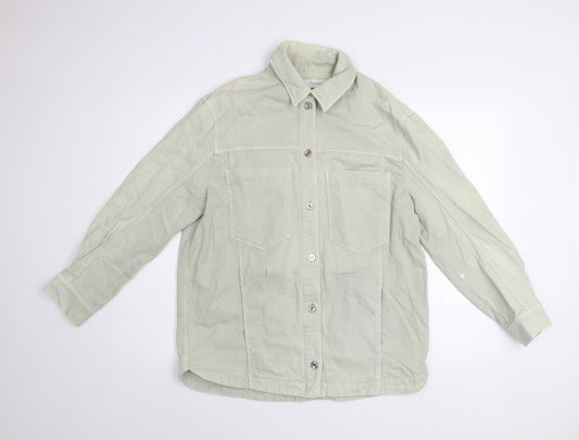 Zara Men's Green Cotton Corduroy Button Jacket XS