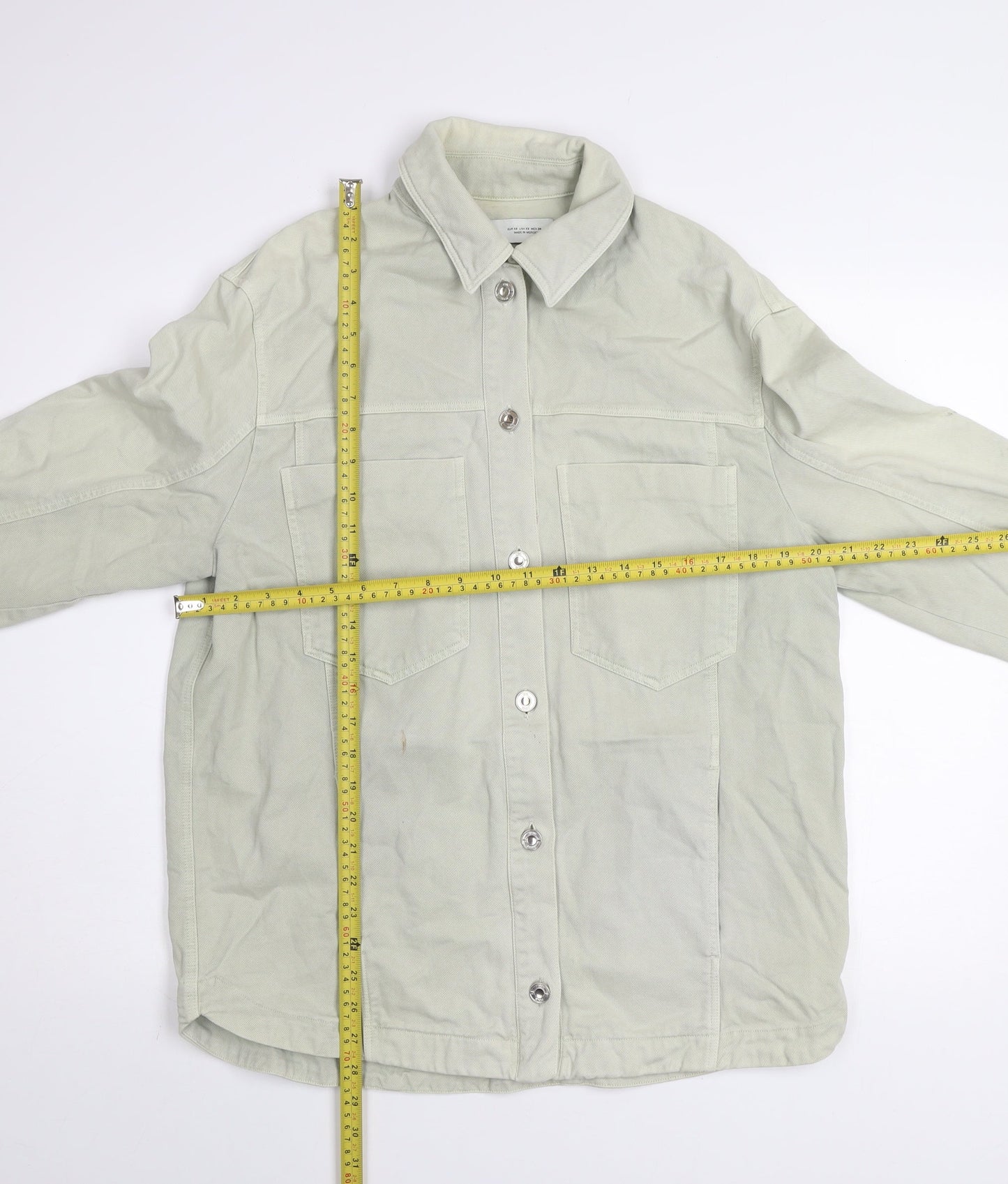 Zara Men's Green Cotton Corduroy Button Jacket XS