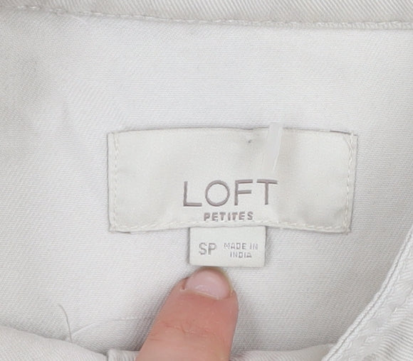LOFT Women Petites Beige Lyocell Military Jacket S