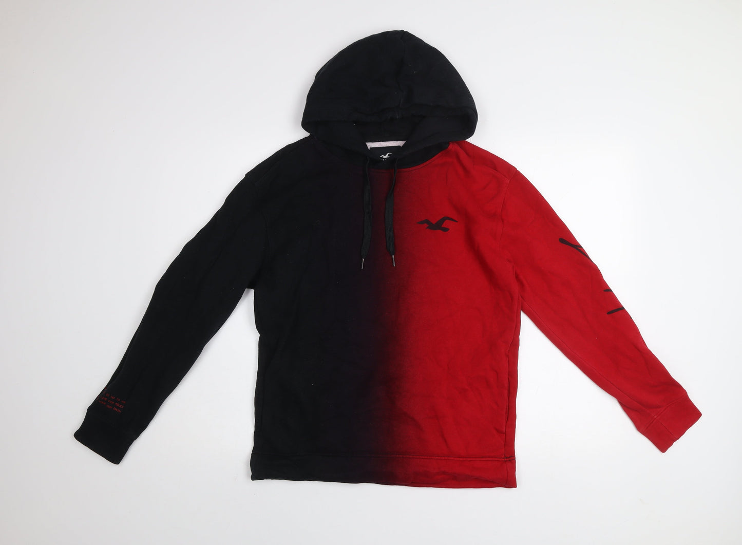 Hollister Women Red Black Ombre Pullover Hoodie Small