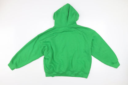 Boohoo Women Green Pullover Hoodie Medium Cotton Blend Casual