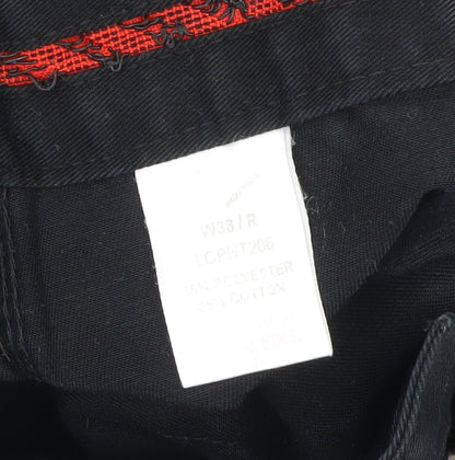 Mens UK Size L Lee Cooper Regular Fit Cargo Black Trousers