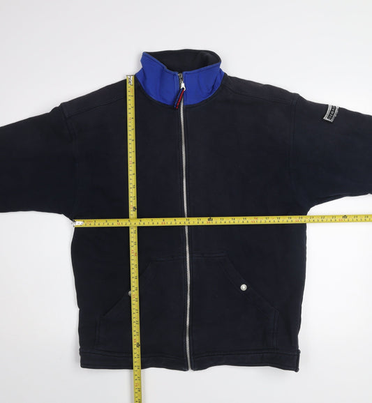 George Men’s Blue Mid-Length Cotton Blend Full Zip Casual Jacket M