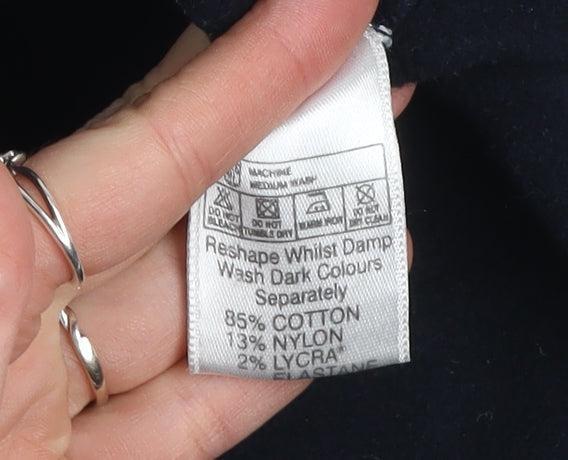 George Men’s Blue Mid-Length Cotton Blend Full Zip Casual Jacket M