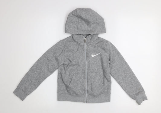 Nike Boys Grey Full Zip Fleece Hoodie 6-7 Years