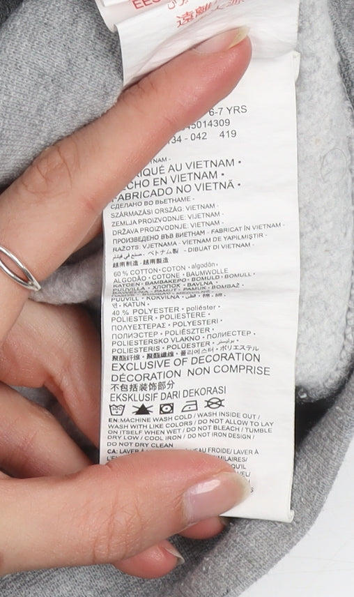 Nike Boys Grey Full Zip Fleece Hoodie 6-7 Years