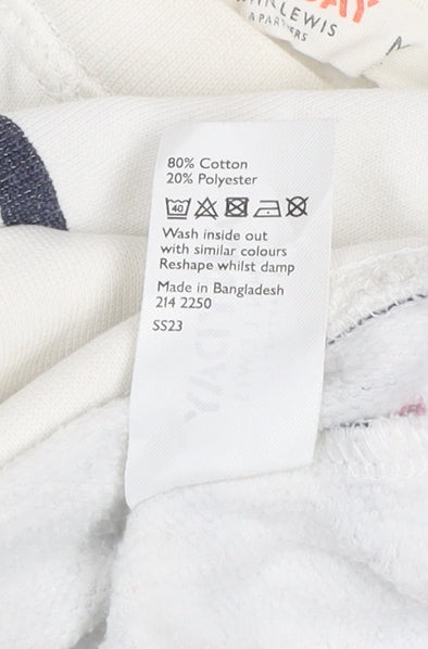 Womens UK Size M John Lewis & Partners White Pullover Sweatshirt