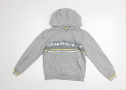 Mountain Warehouse Boys Grey Pullover Hoodie 9-10 Years Cotton Blend Graphic Print