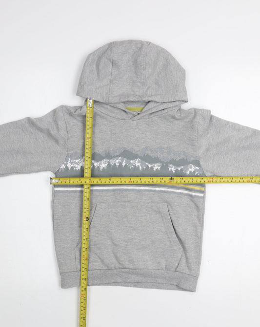 Mountain Warehouse Boys Grey Pullover Hoodie 9-10 Years Cotton Blend Graphic Print