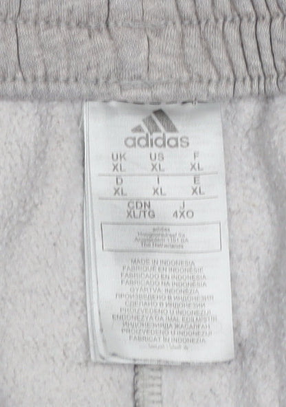 Adidas Men's Grey XL Jogger Trousers with Side Stripes