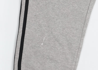 Adidas Men's Grey XL Jogger Trousers with Side Stripes