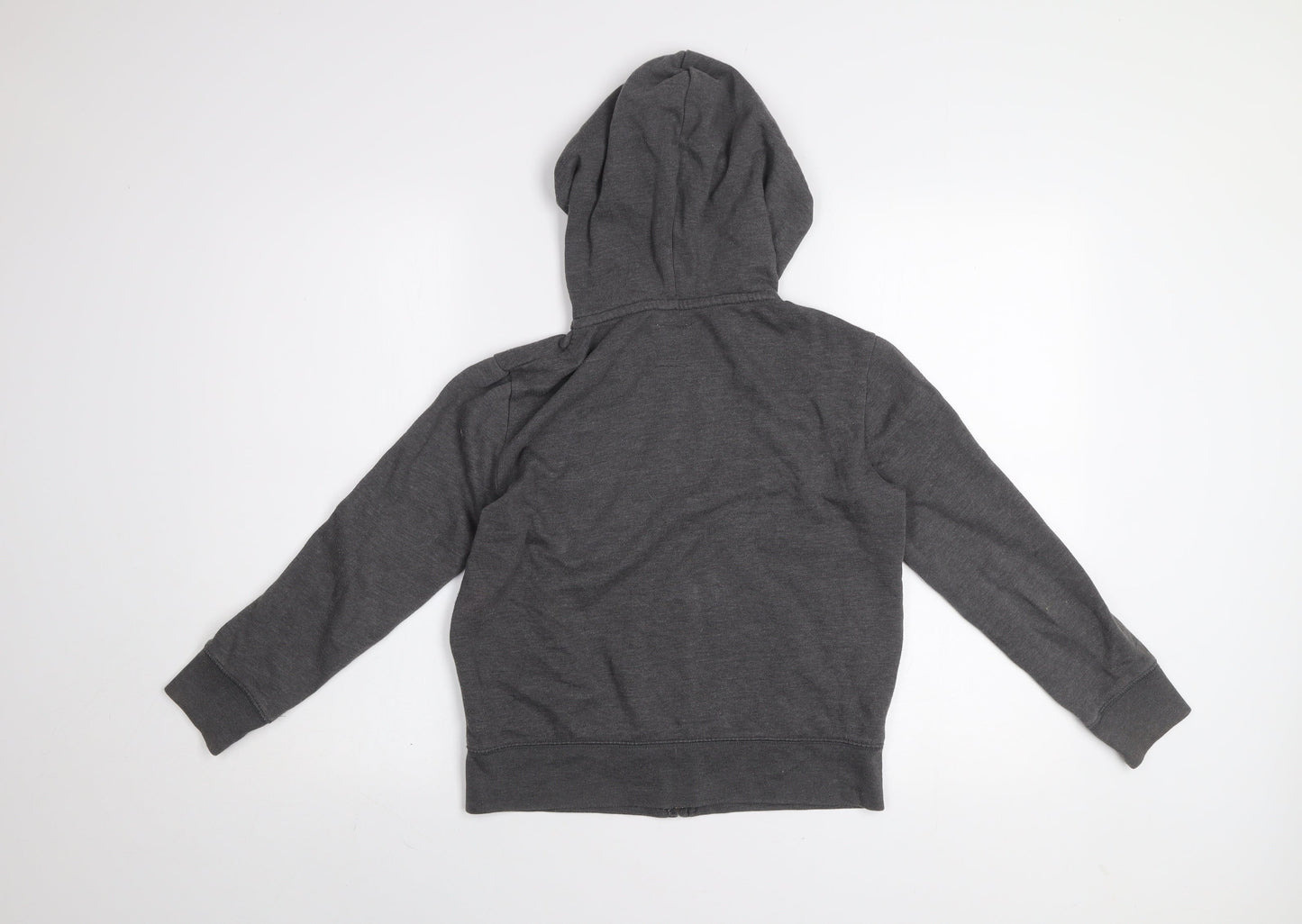 GAP Kids Girls Charcoal Full Zip Hoodie L 10 Logo Graphic Cotton Blend