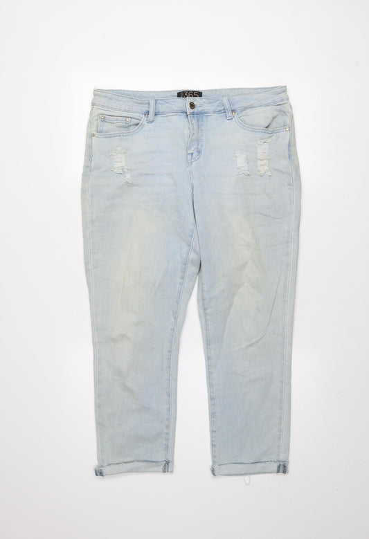 Denim 365 Women's Light Blue Distressed Skinny Jeans Size 12
