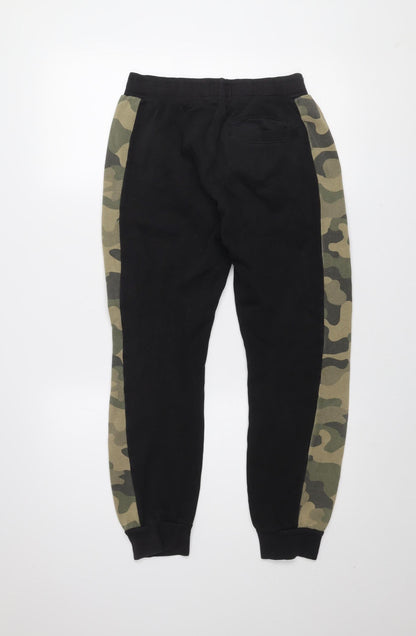 Bench Boys Black Camouflage Jogger Trousers 13-14 Years Regular Fit