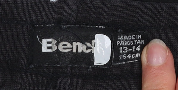 Bench Boys Black Camouflage Jogger Trousers 13-14 Years Regular Fit