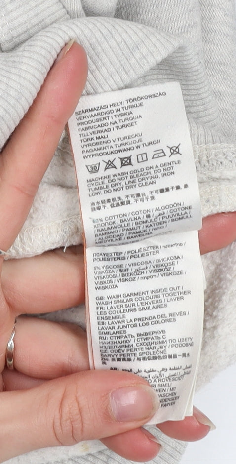 Superdry Heritage Grey Hoodie Women UK 8 Pullover Cotton Blend Casual