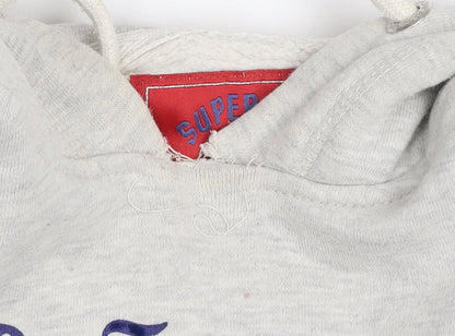 Superdry Heritage Grey Hoodie Women UK 8 Pullover Cotton Blend Casual