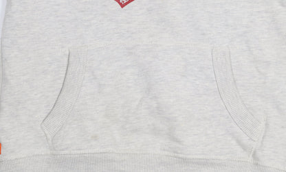 Superdry Heritage Grey Hoodie Women UK 8 Pullover Cotton Blend Casual
