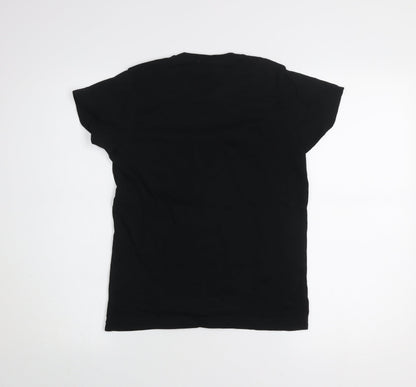 Superdry Boys Black Logo Cotton T-Shirt Size 170 Regular Fit Casual Top