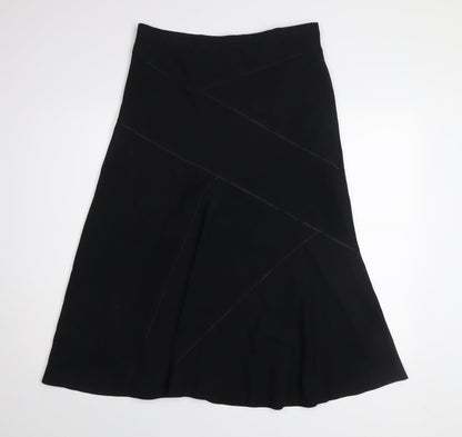 Marks and Spencer Women's Black Midi A-Line Skirt Size 12