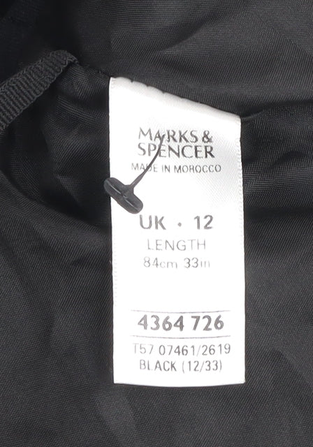 Marks and Spencer Women's Black Midi A-Line Skirt Size 12