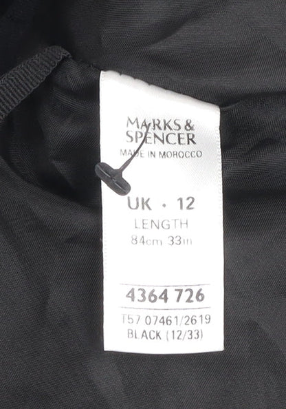 Marks and Spencer Women's Black Midi A-Line Skirt Size 12