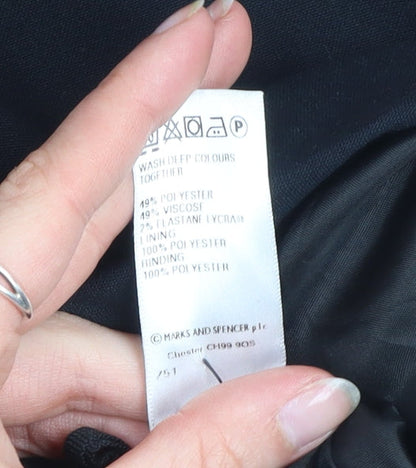 Marks and Spencer Women's Black Midi A-Line Skirt Size 12