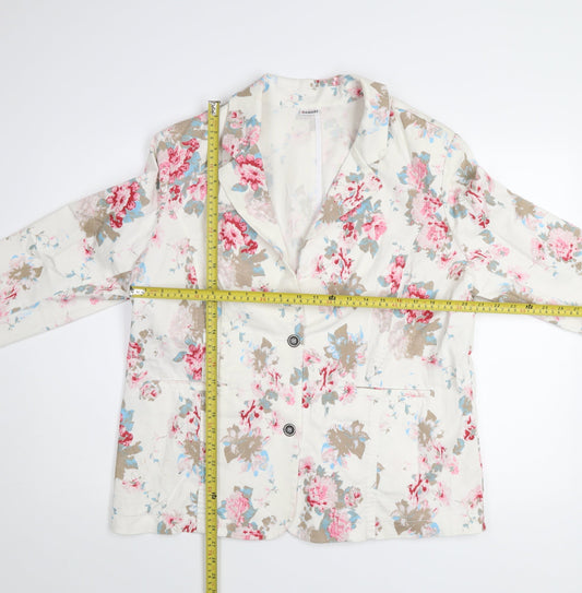 Damart Women’s Multicoloured Floral Cotton Blazer Jacket Size 22