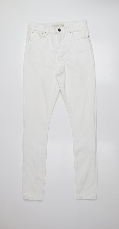 ASOS Women's White Skinny Denim Jeans Size 12 High Rise Stretch