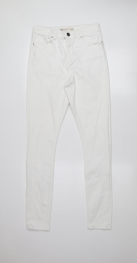 ASOS Women's White Skinny Denim Jeans Size 12 High Rise Stretch