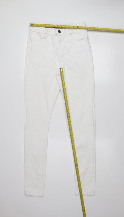 ASOS Women's White Skinny Denim Jeans Size 12 High Rise Stretch