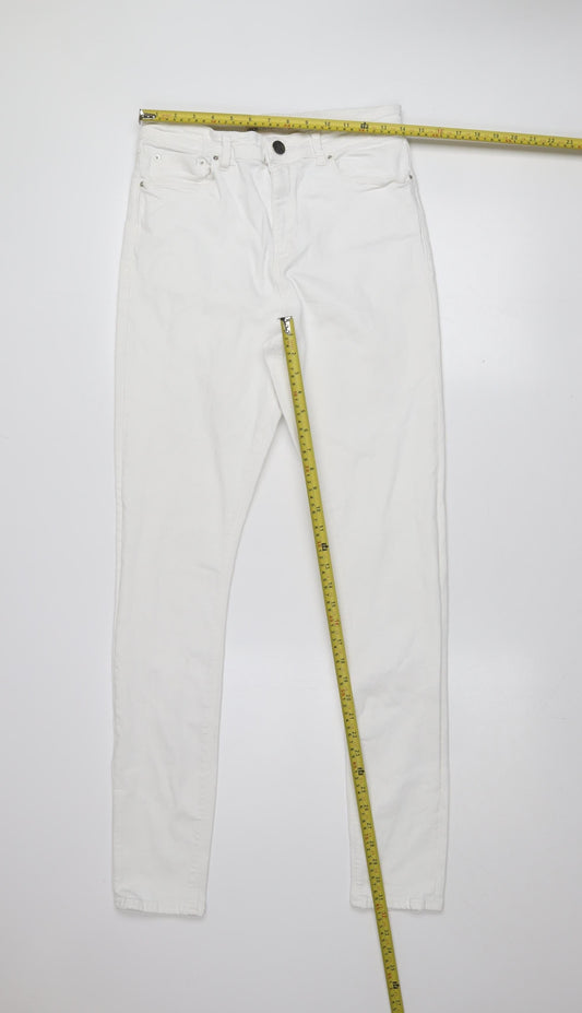 ASOS Women's White Skinny Denim Jeans Size 12 High Rise Stretch