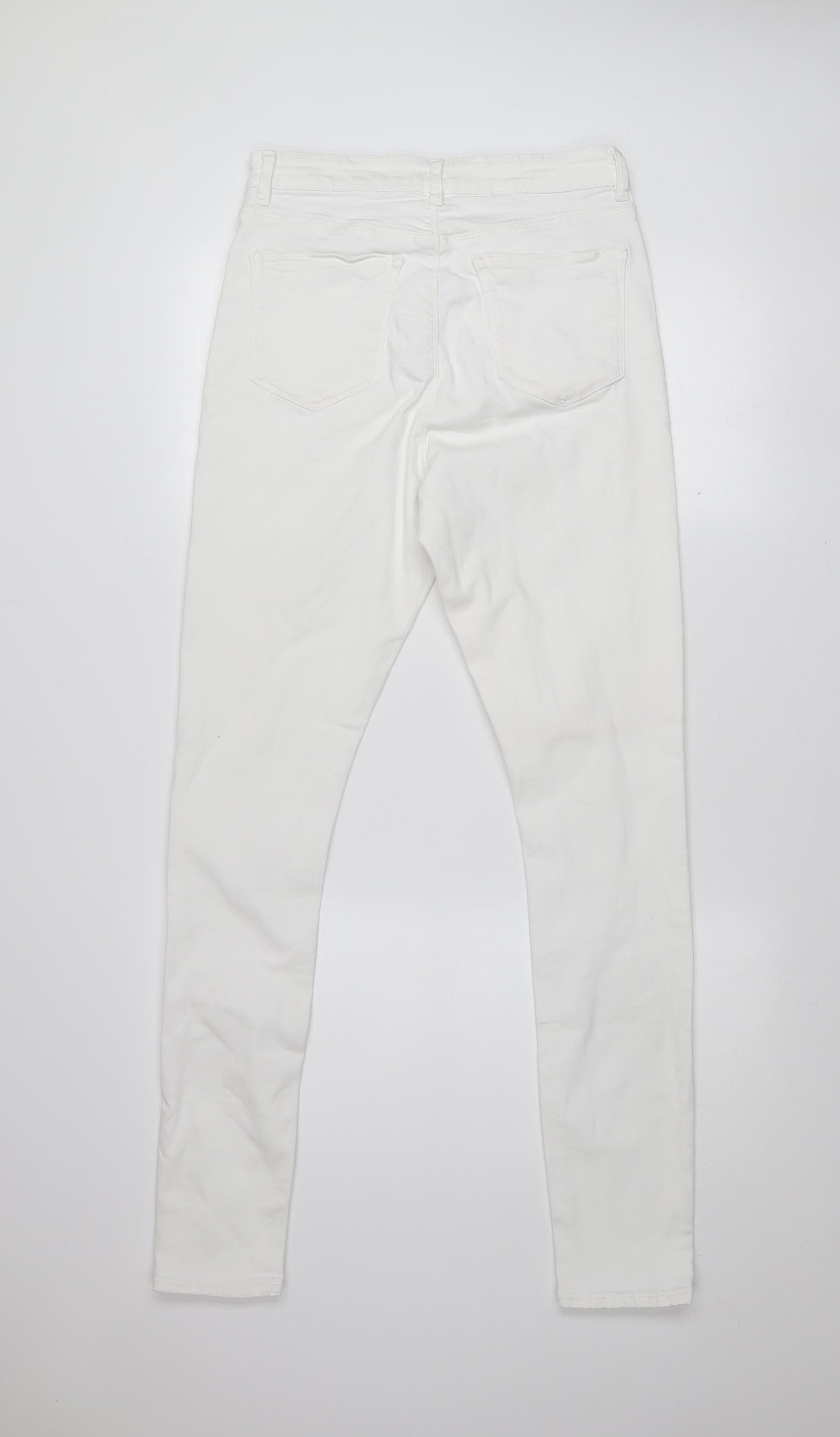ASOS Women's White Skinny Denim Jeans Size 12 High Rise Stretch