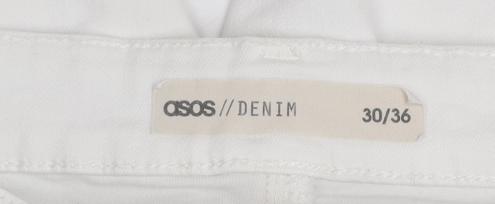 ASOS Women's White Skinny Denim Jeans Size 12 High Rise Stretch