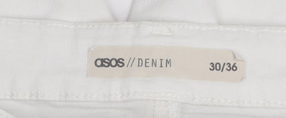 ASOS Women's White Skinny Denim Jeans Size 12 High Rise Stretch