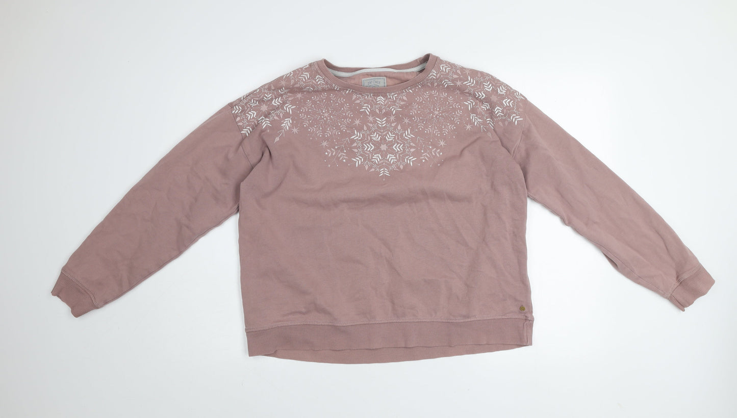 Womens UK Size M Fat Face Pink Pullover Sweatshirt