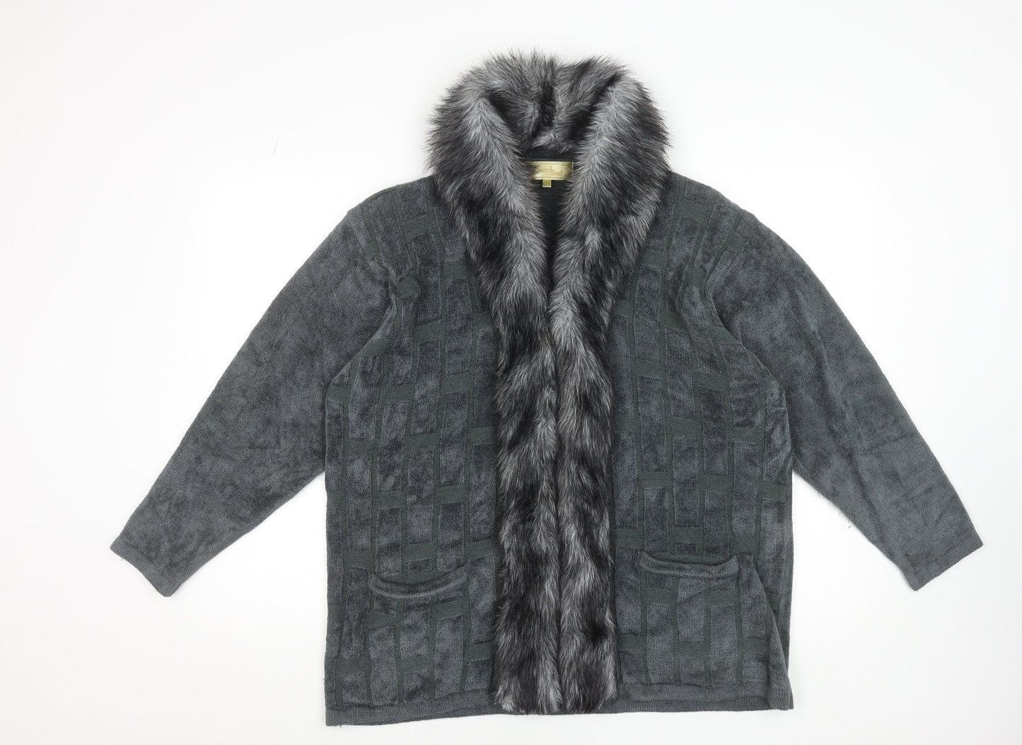 Womens UK Size M Frank Saul Grey Overcoat