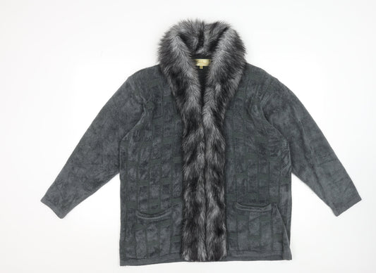Womens UK Size M Frank Saul Grey Overcoat