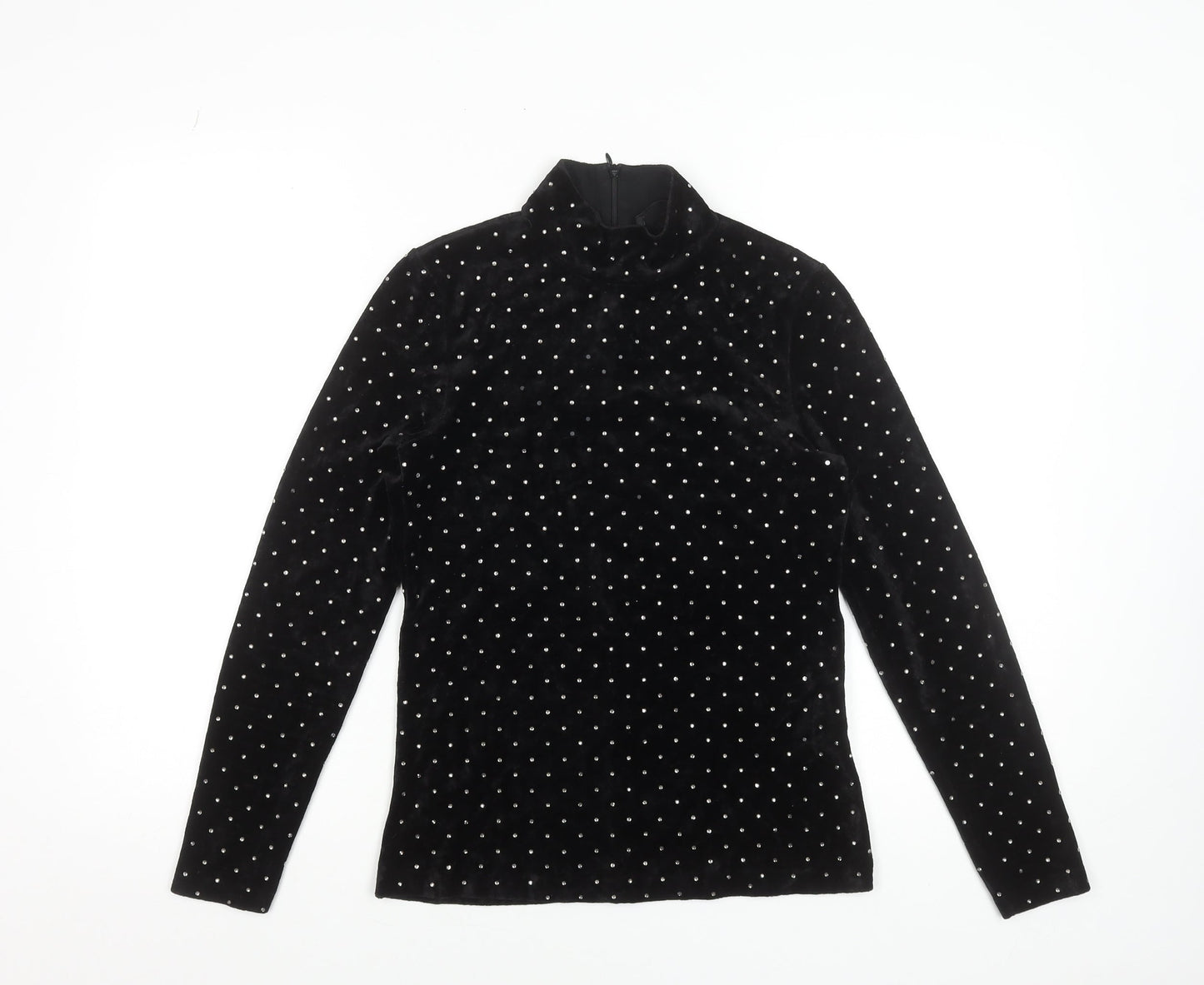 Womens UK Size XS Hallhuber Black Tunic Blouse