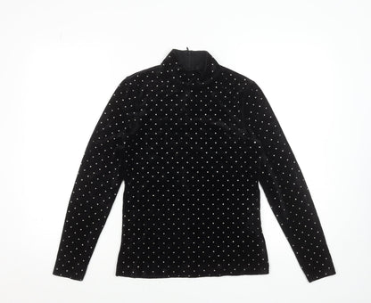 Womens UK Size XS Hallhuber Black Tunic Blouse