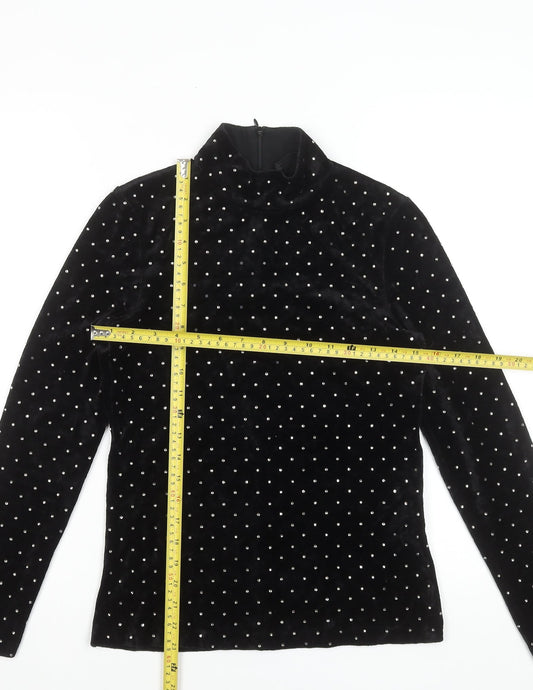 Womens UK Size XS Hallhuber Black Tunic Blouse