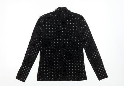 Womens UK Size XS Hallhuber Black Tunic Blouse
