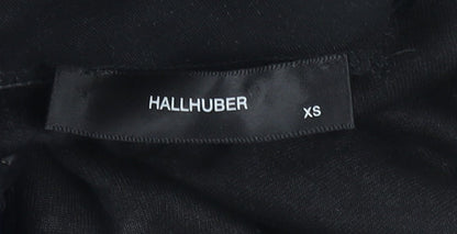 Womens UK Size XS Hallhuber Black Tunic Blouse