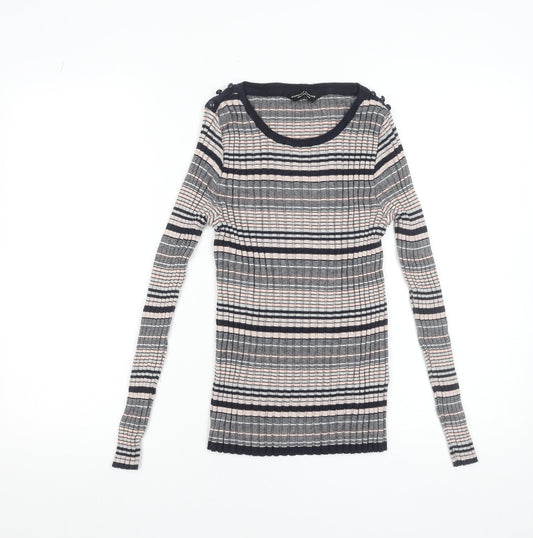 Dorothy Perkins Women’s Multicoloured Stripe Slim Fit Knit Jumper Size 12